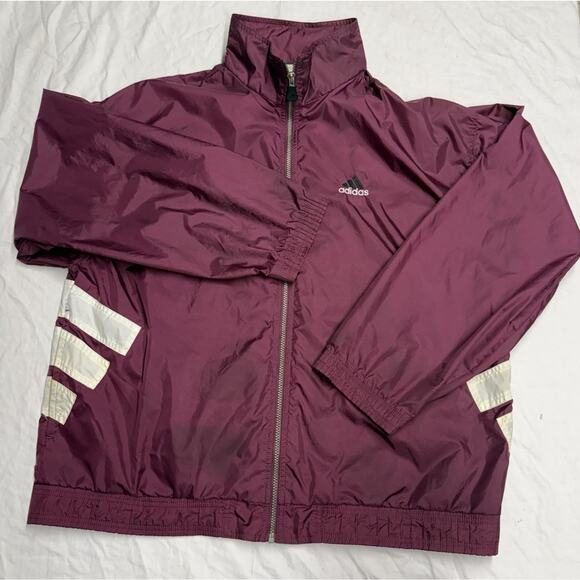 adidas Other - Vintage Adidas  windbreaker jacket 3 Stripes  Full Zipper Mens Size XL Purple
